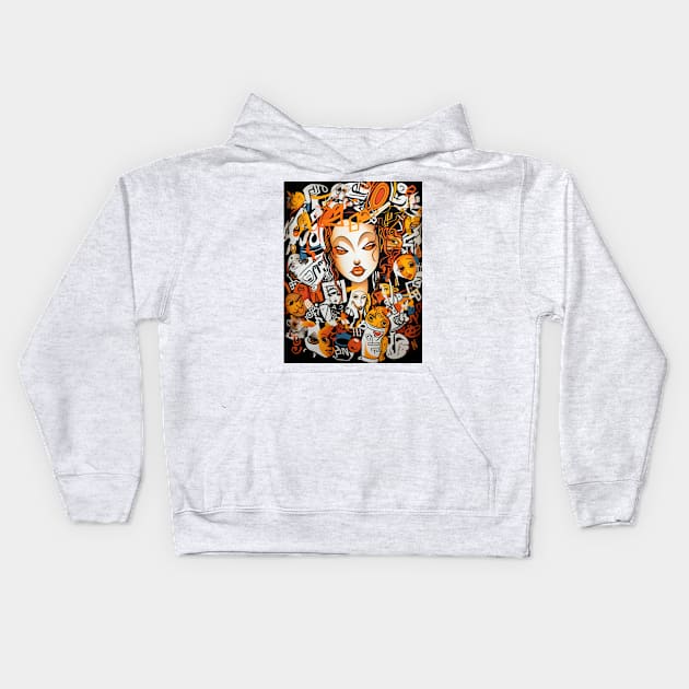 Abstract Fantasy Graffiti Kids Hoodie by 2088DesignLab